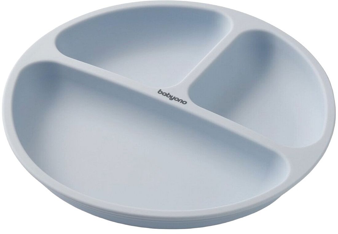 Farfurie din silicon cu ventuză Babyono - Albastră
