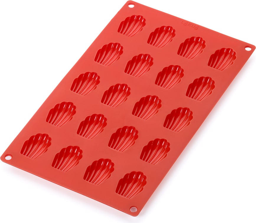 Formă din silicon pentru mini madeleine Lekue – 20 de cavități, roșie