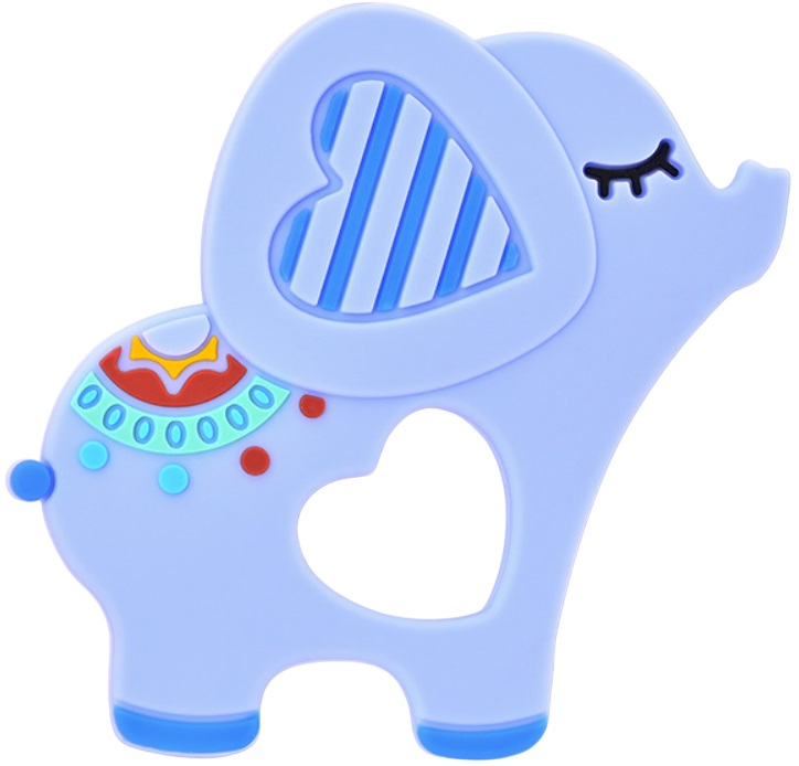 Dispozitiv de dentitie din silicon Lorelli Baby Care - Elefant Lucky, albastru
