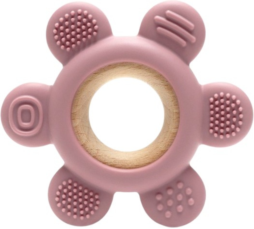 Dispozitiv de dentitie din silicon Lorelli Premium - Floare, Deep Pink
