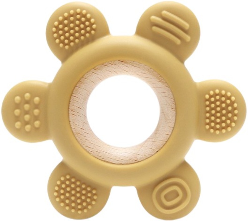 Dispozitiv de dentitie din silicon Lorelli Premium - Floare, Yellow