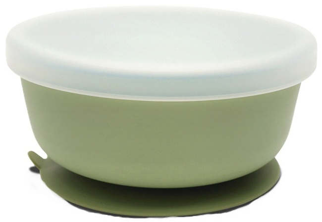 Bol din silicon cu vid și capac Lorelli - Fresh Green