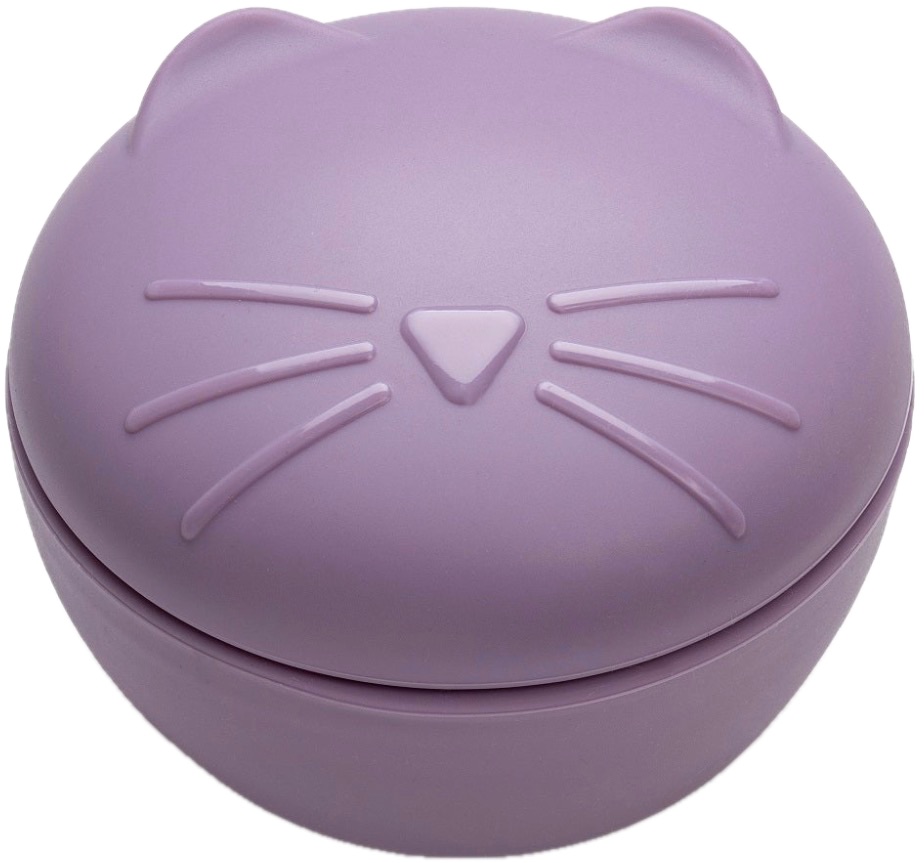 Bol din silicon cu capac Melii - Mov, 350 ml