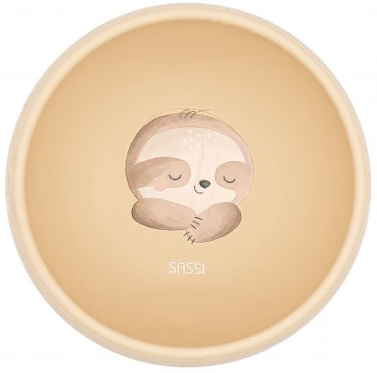 Bol din silicon cu ventuză  Sassi - Gnawy The Sloth, portocaliu