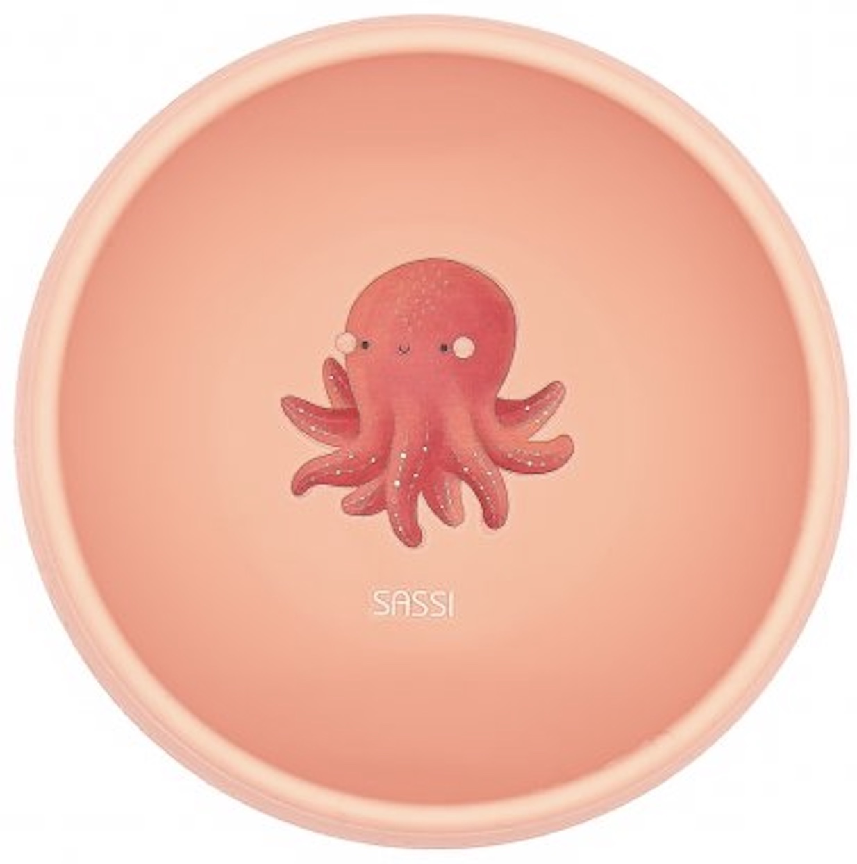 Bol din silicon cu ventuză  Sassi - Slurpy The Octopus, roz