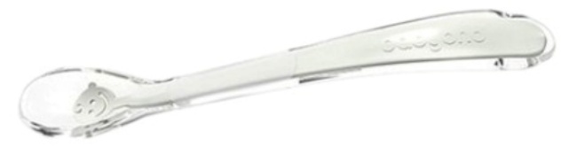 Lingură de silicon  Babyono - Baby smile, alb