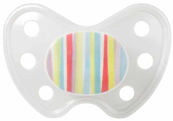 Suzeta de silicon Baby Nova - Dentistar, cu dungi, mărimea 2