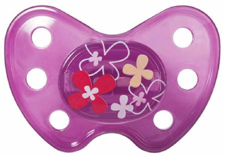 Suzeta de silicon Baby Nova - Dentistar, flori, mărimea 2