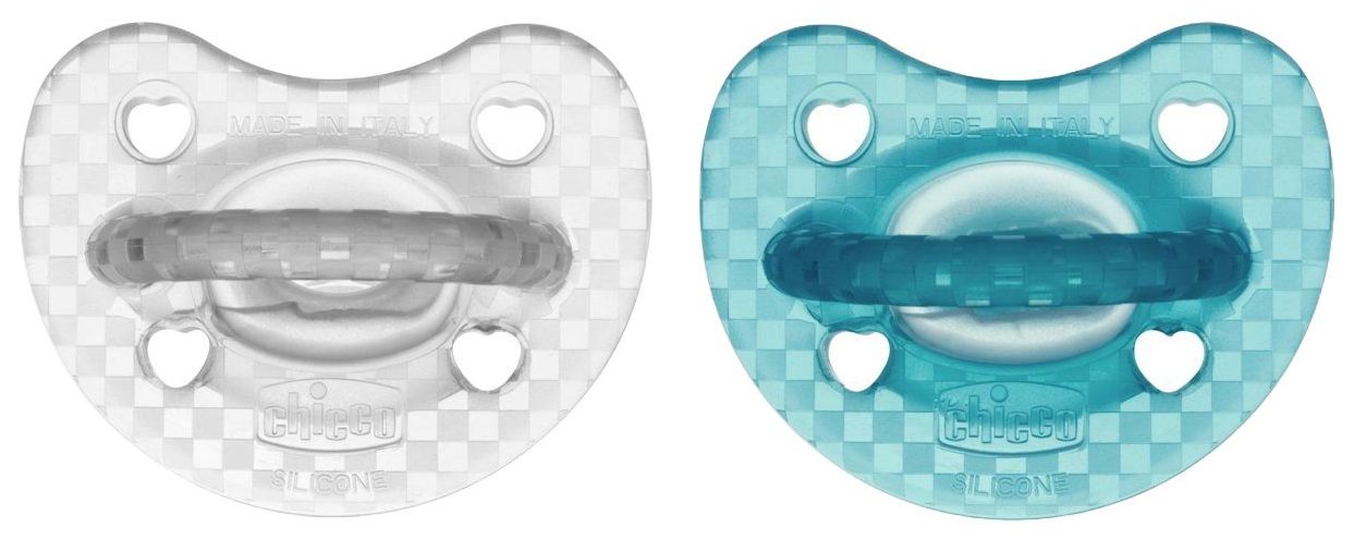 Suzetă din silicon Chicco - Soft Lux, 6-16 luni, pentru băieți, 2 buc, sortiment