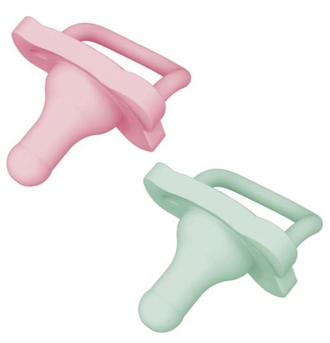 Suzeta din silicon Dr. Brown's - HappyPaci, 0-6 luni, 2 bucati, roz si verde