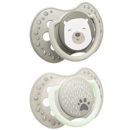 Suzetă din silicon Lovi - Buddy bear, 0-6 luni, 2 buc