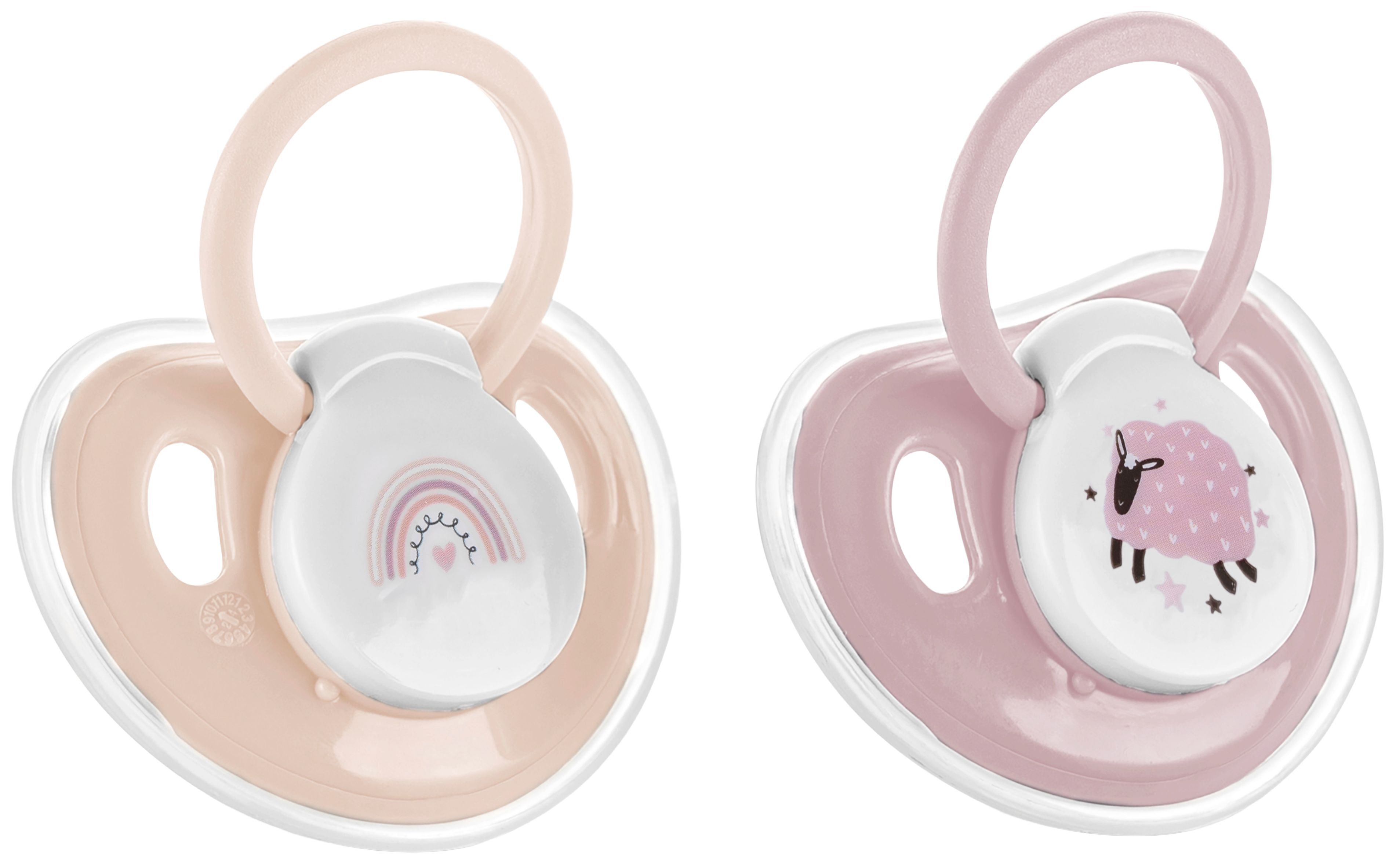Suzetă din silicon cu capac Lorelli My Friend - 2 buc, 0 luni+, Mellow Pink