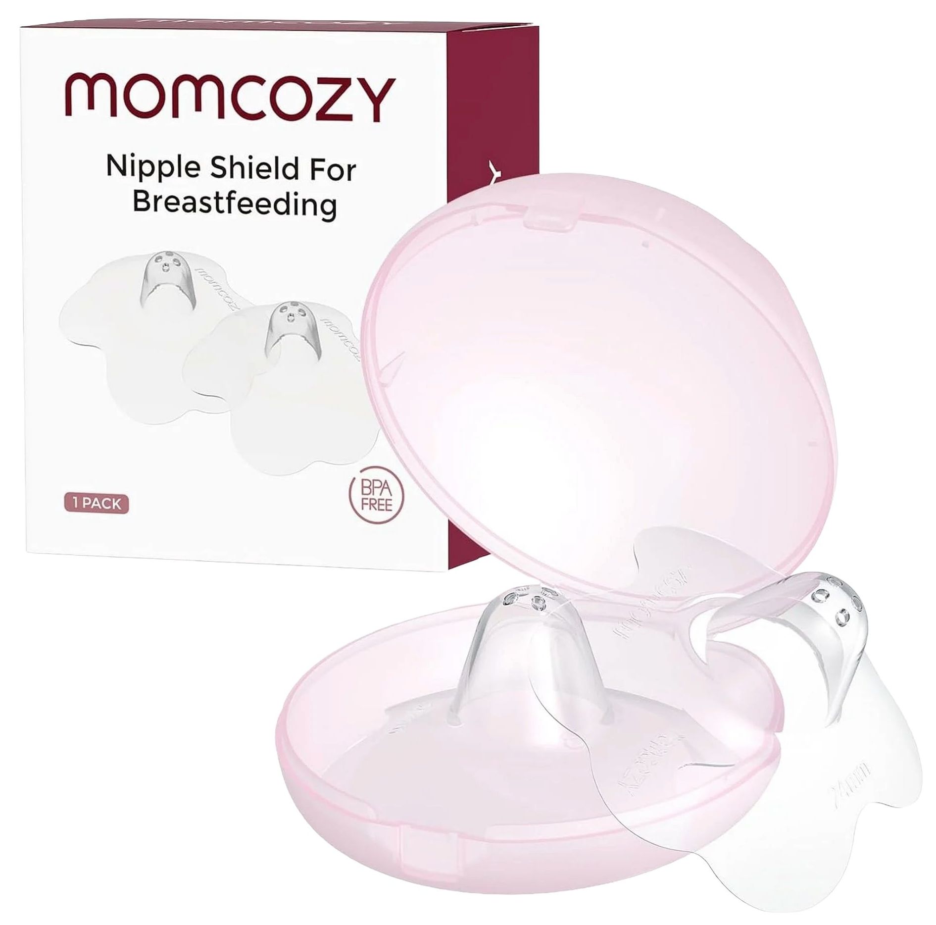 Protecții pentru mameloane din silicon Momcozy - 24 mm, 2 bucăți, roz