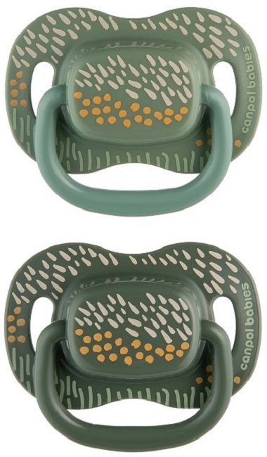 Suzete siluni etrice din silicon  Canpol - Mountains, 0-6 luni , 2 buc., verde