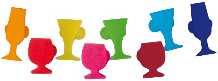 Decorare pentru pahare din silicon Vin Bouquet - 8 buc