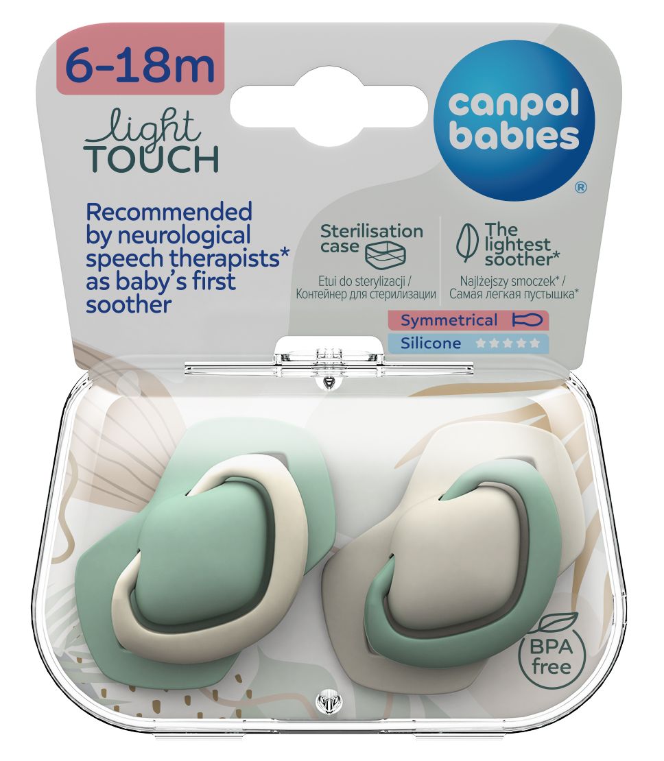 Suzete din silicon Canpol - Pure Color, 6-18 luni, 2 bucăți, bej