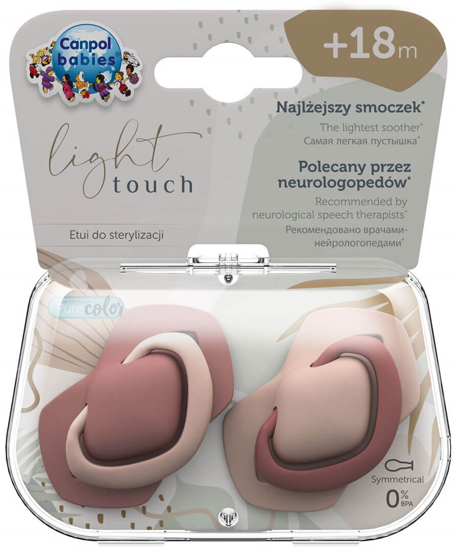 Suzete din silicon Canpol - Pure Color, peste 18 luni, 2 bucati, roz