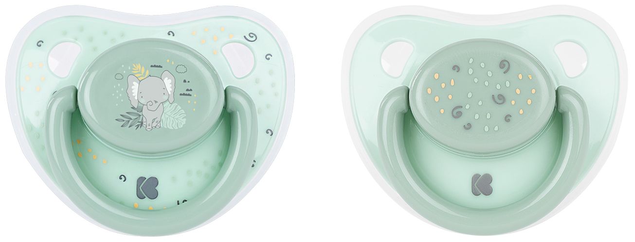 Suzete din silicon KikkaBoo - Savanna, Mint, 6-18 luni, 2 buc.