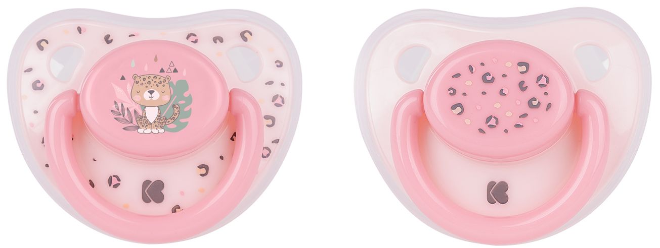 Suzete din silicon KikkaBoo - Savanna, Pink, 0-6 luni, 2 buc.