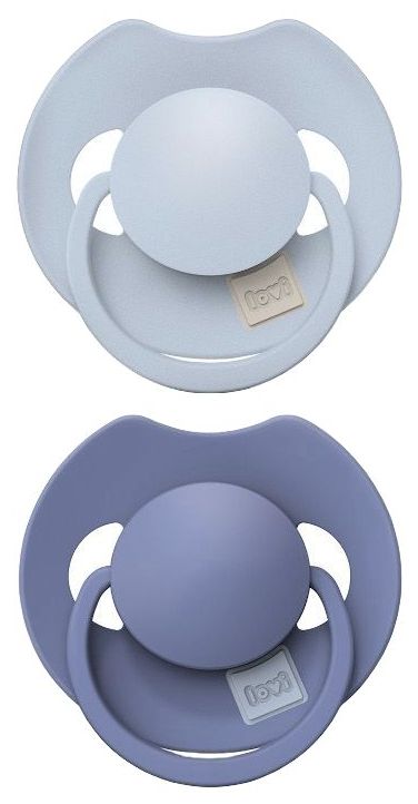 Suzete din silicon Lovi Prime - Blue/Blue, 6-18 luni, 2 buc