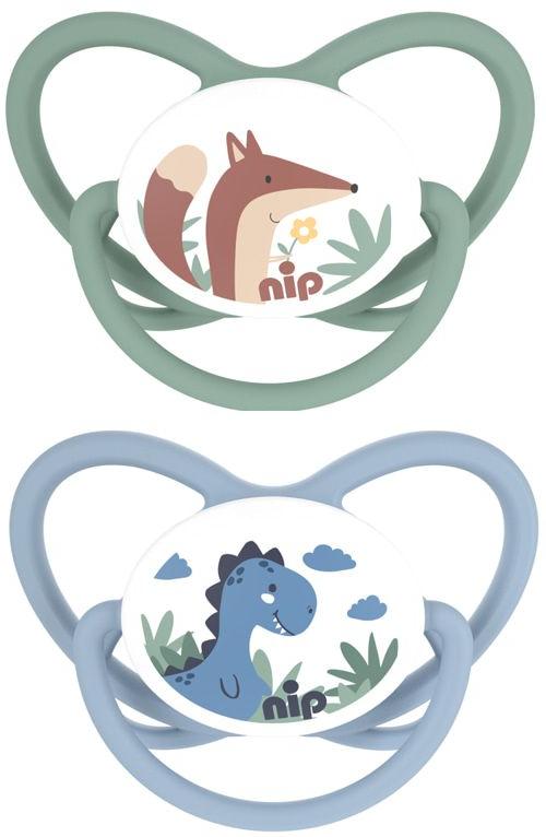 Suzete din silicon NIP - Butterfly, Dinosaur și vulpe, 0-6 luni, 2…
