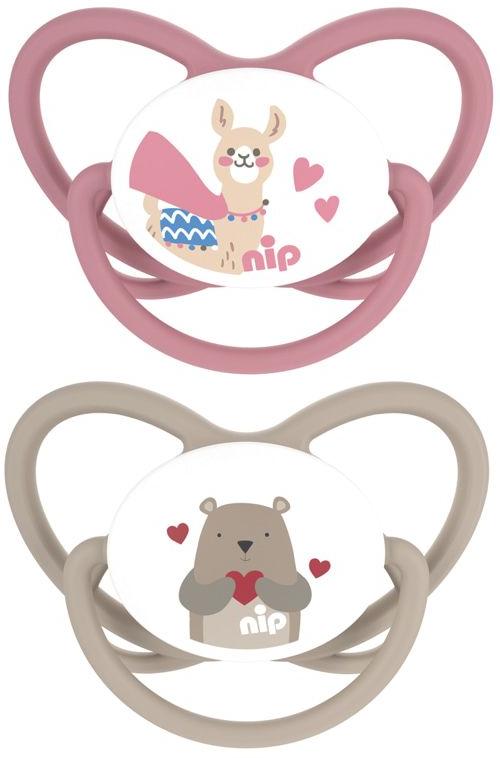 Suzete din silicon NIP - Butterfly, Lama și ursuleț, 0-6 luni, 2…