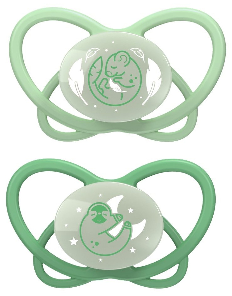 Suzete din silicon NIP - My Butterfly Night Green, 5-18 luni, 2…