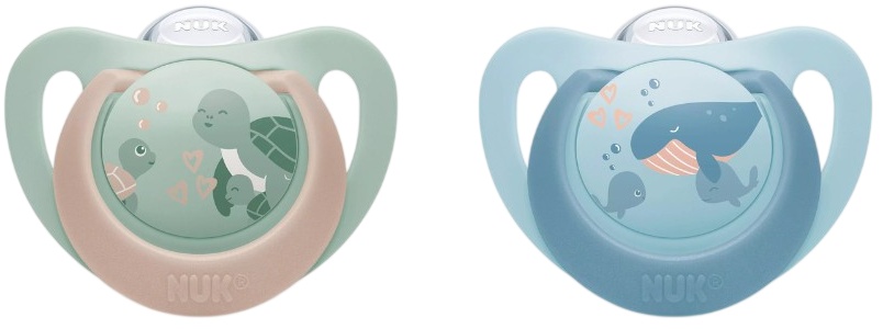 Suzete din silicon NUK First Choice - 18 luni+, 2 buc, broască țestoasă/balenă