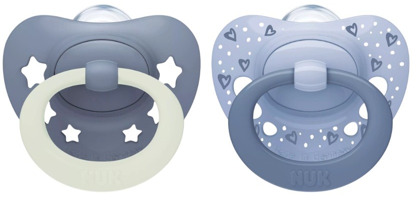 Suzete din silicon NUK First Choice - Day & Night, 0-6 luni, pentru băiat, 2 buc