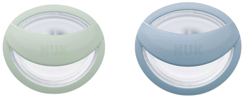 Suzete din silicon NUK Perfect Match - Mommy Feel, 0-6 luni, 2 buc, verde/albastru