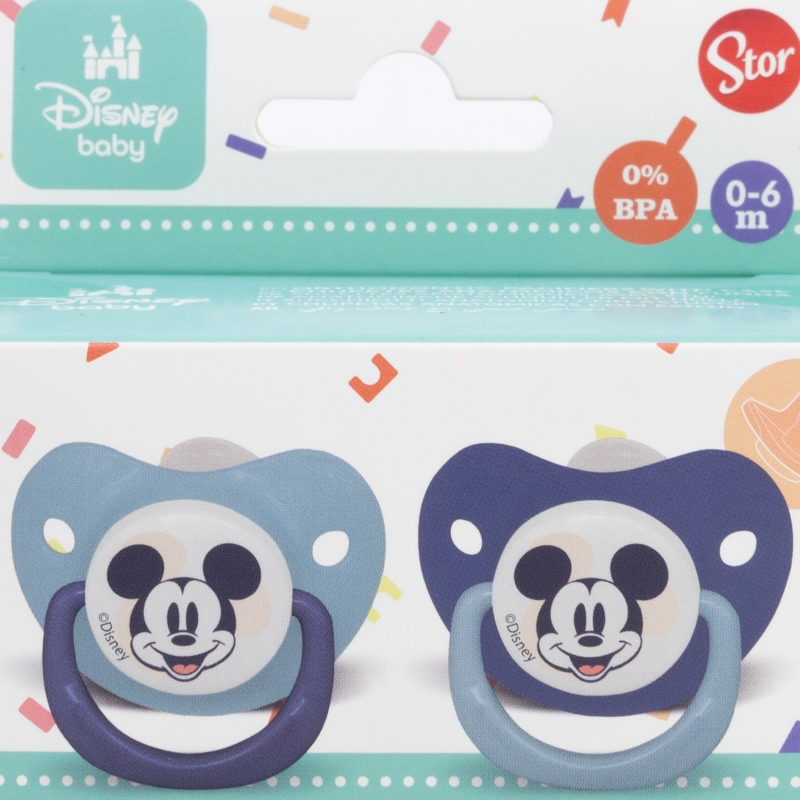 Suzete din silicon Stor -  Mickey Mouse Full Of Smiles, 0-6 luni, 2 buc