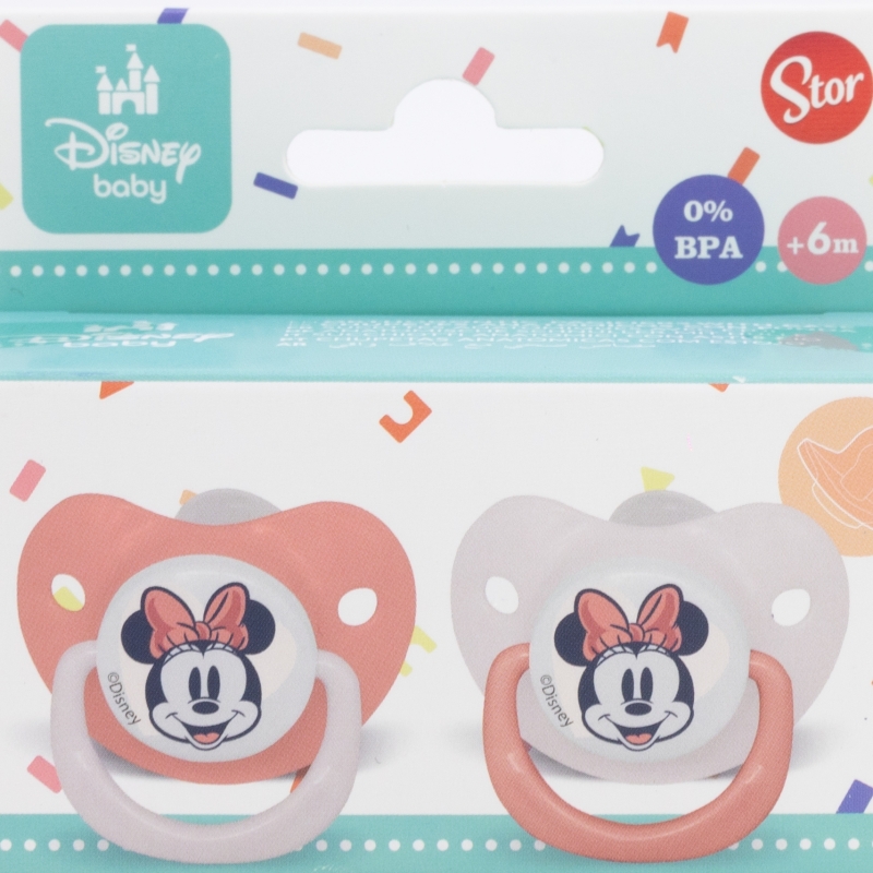 Suzete din silicon Stor -  Minnie Mouse Heart Full, 6+ luni, 2 buc