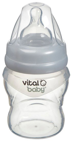 Sticluță de sprijin pentru hrănire din silicon Vital Baby - Anti-Colic, 150 ml