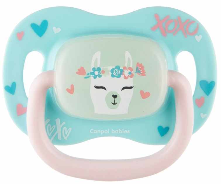 Suzetă simetrică din silicon Canpol - Exotic, 0-6 m, Llama