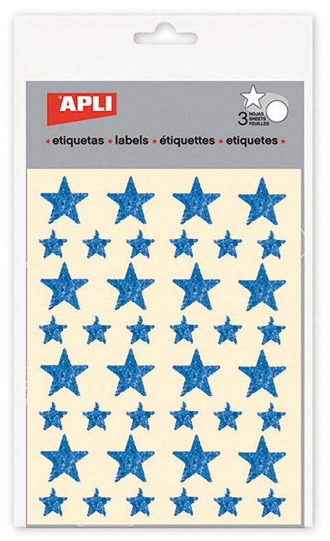 Set stickere APLI - Stelute, praf de stele albastru, 3 file