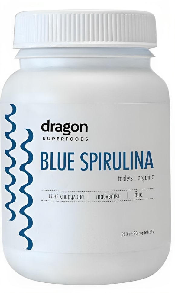 Spirulină albastră, 250 mg, 200 tablete, Dragon Superfoods