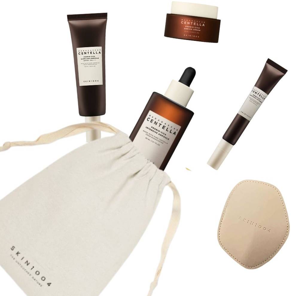 Skin 1004 Madagascar Centella Probio-Cica Set, 4 piese + Oglindă și geantă