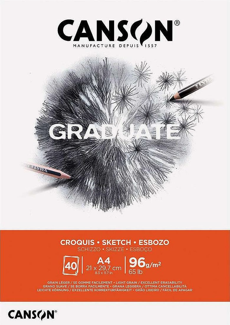 Sketchbook Canson Graduate - Croquis, A4, 40 foi