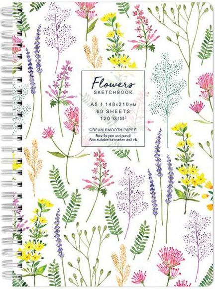 Caiet de schițe Drasca Flowers - Ierburi, A5, 60 foi