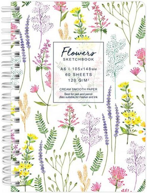 Caiet de schițe Drasca Flowers - Ierburi, A6, 60 foi