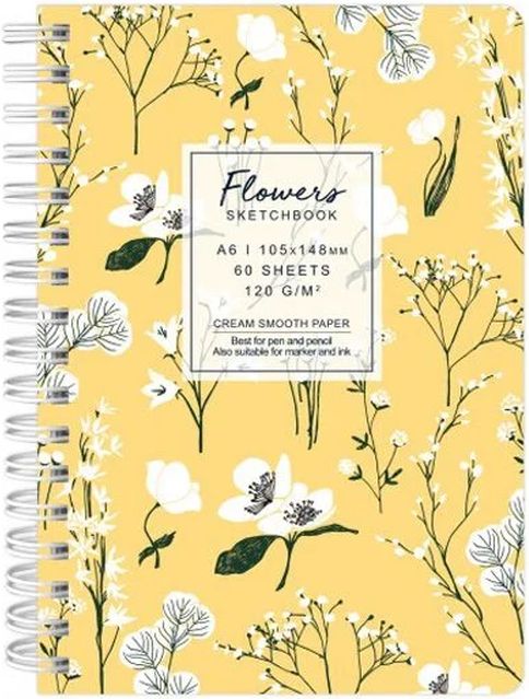 Caiet de schițe Drasca Flowers - Macii, A6, 60 de coli