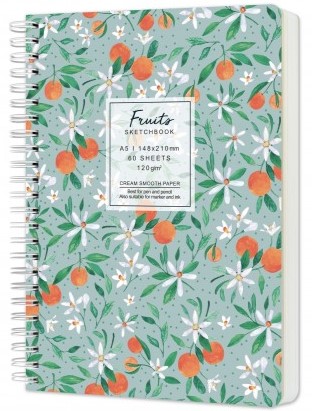 Caiet de schițe Drasca Fruits - Mandarine, A5