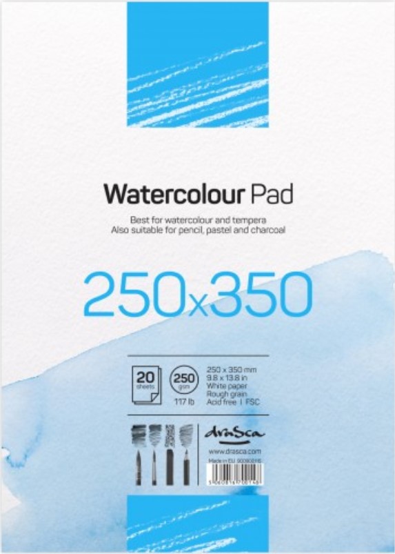 Caiet de schite Drasca Watercolour pad - 20 file, 25х35 cm