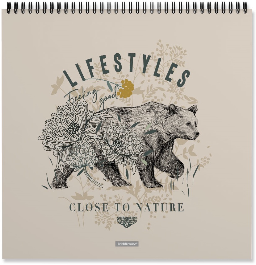 Caiet de schițe Erich Krause Natural Life - 40 foi, cu spirală