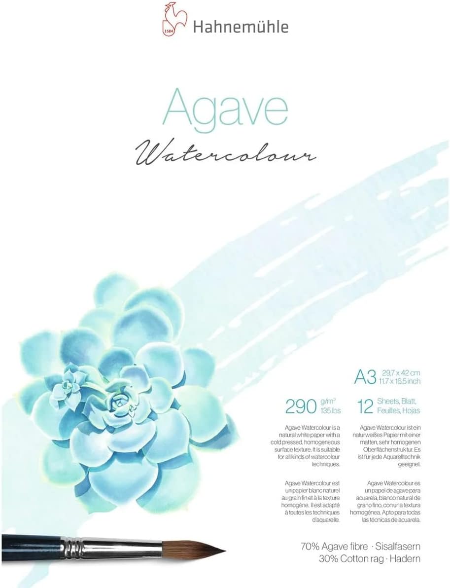 Caiet de schite Hahnemuhle Agave Watercolour - A3, 12 foi, pentru acuarelă