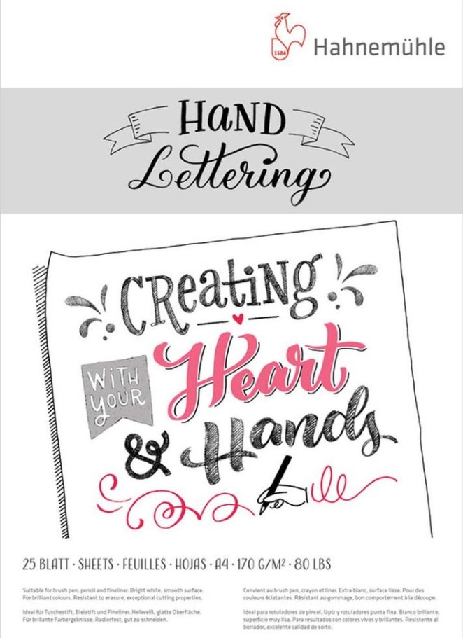 Bloc de schițe Hahnemuhle Hand Lettering - A4, 25 de coli
