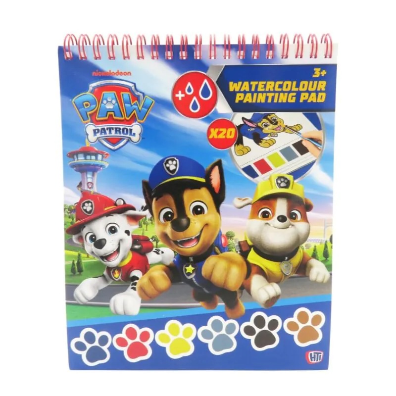 Carte de colorat CYP Brands - Paw Patrol, cu acuarele