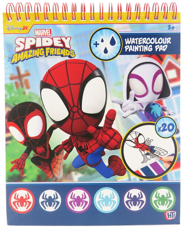Carte de colorat CYP Brands - Spidey, cu acuarele