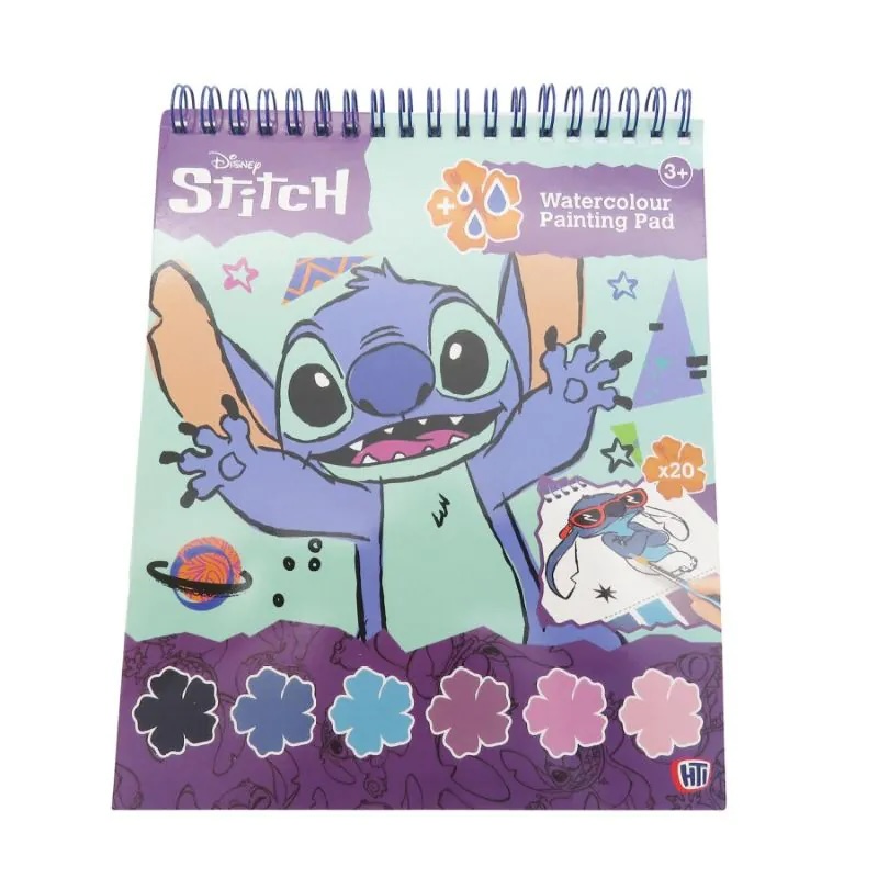 Carte de colorat CYP Brands - Stitch, cu acuarele