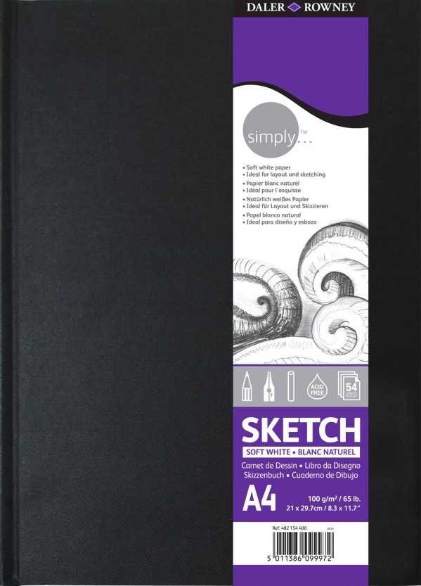 Caiet de schițe Daler-Rowney Simply - A4, 54 foi, copertă tare